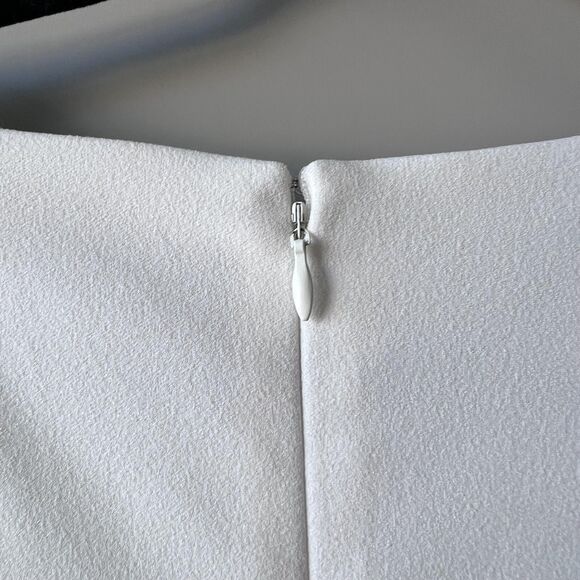 Calvin Klein Dress Womens XS White Bow Shoulder Sheath Midi 3/4 Sleeve Back Zip - Picture 8 of 16